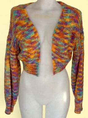 Unbranded bright multi-colored bolero cardigan